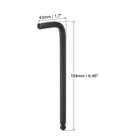 sourcing map 8mm Ball End Hex Key Wrench, L Shaped Long Arm CR-V Repairing Tool, Black