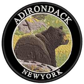 Adirondack National Park 3" Embroidered Patch DIY Iron-on or Sew-on Decorative Vacation Travel Souvenir Applique Explore Wander Nature Wildlife Series Bears Wolves Wildlife Hike Trek Camping Scout