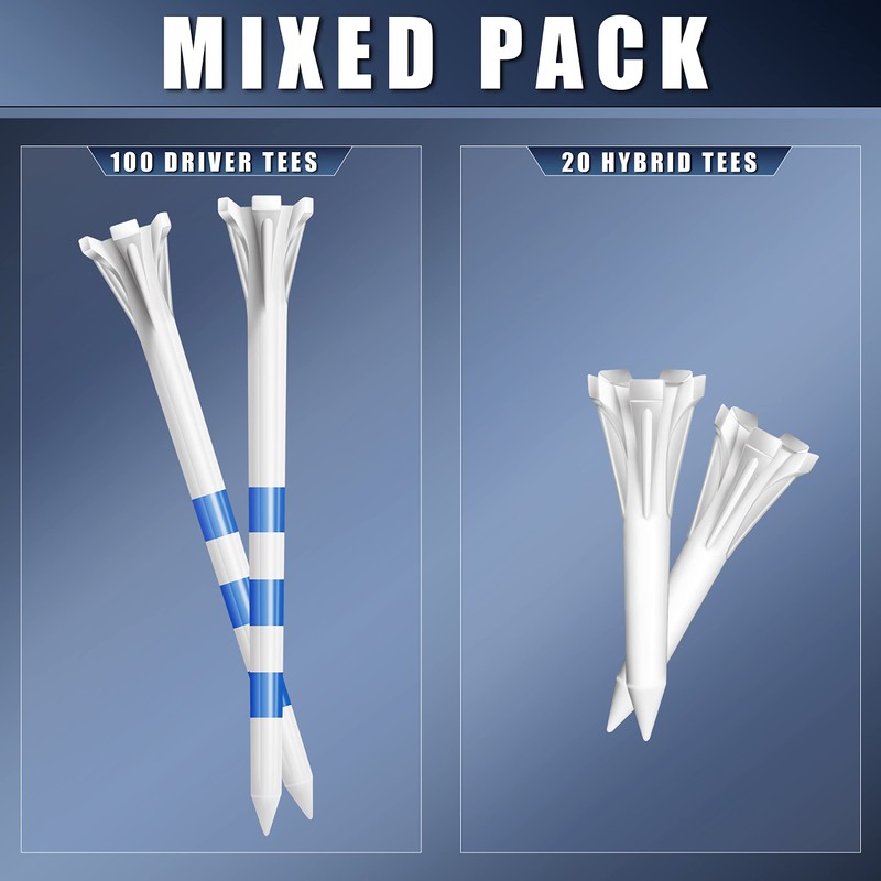 CHAMPKEY Original Plastic Golf Tees 100 Pack | 85 Driver