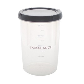 Wilmax T12198 Embalance Deep Round Container, M, 33.8 fl oz (1000 ml), Gray