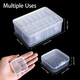 LAifu Small Bead Organizers, 30 Pieces Plastic Organiser Box Jewelry Storage Box Mini Clear Case Bead Storage Containers with Lid for Craft Tackle Pills Beads Bolts and Nuts Small Items