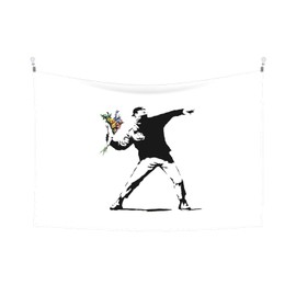 DiSAYoYo Banksy Tapestry, Man Decor, Wall Hanging, Home Art, Living Room, Bedroom, Room Decoration, Decorative Fabric, Home Decoration, Multifunctional, Living Room, Window, Popular, Fashionable