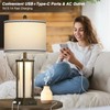luxeflow 27in Tall Farmhouse Table Lamp with USB C+A &