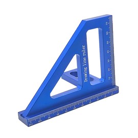 Carpenter Square - Woodworking Square Protractor Aluminum Miter Triangle 3D Multi-Angle 45/90 Degree Layout Measuring Ruler (Blue)