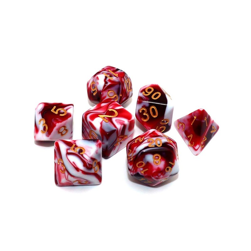 DND Dice Set Red Mix White Dice for Dungeon and