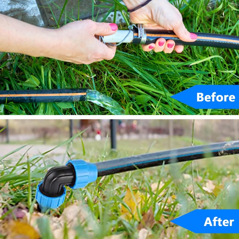 PP Compression Fitting Angle 32 mm PE Pipe, Pack of