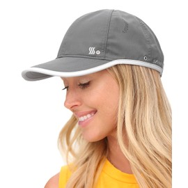 SAAKA Featherlight Sports Hat. Lightweight, Quick Drying. Running, Tennis & Golf Cap for Women & Girls (Large, Graphite)