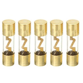 ESUPPORT 5 X 20A AGU Fuse 10X38mm Car Audio Power Safety Protect Glass Tube Gold Plated Radio Refit AMP Amplifier