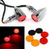MISS MOLY Chrome Motorcycle LED Turn Signals RED Light Brake
