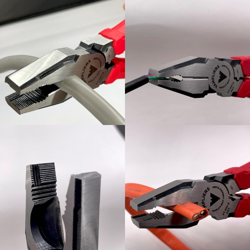 VAMPLIERS 9" Side Cutting Linemans Pliers with Crimper. Made in