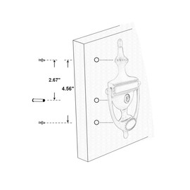 QCAA Solid Brass Door Knocker, Victorian Rope Type, 7-3/8", with 160 Degree Glass Len Door Viewer (UL Listed), Satin Nickel, 1 Pack, Made in Taiwan