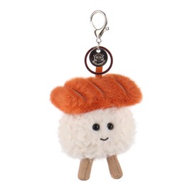 Apricot Lamb Salmon Sushi Cute Keychain, Soft Stuffed Plush Keychain Toy for Kids Backpack Purse 7cm, orange