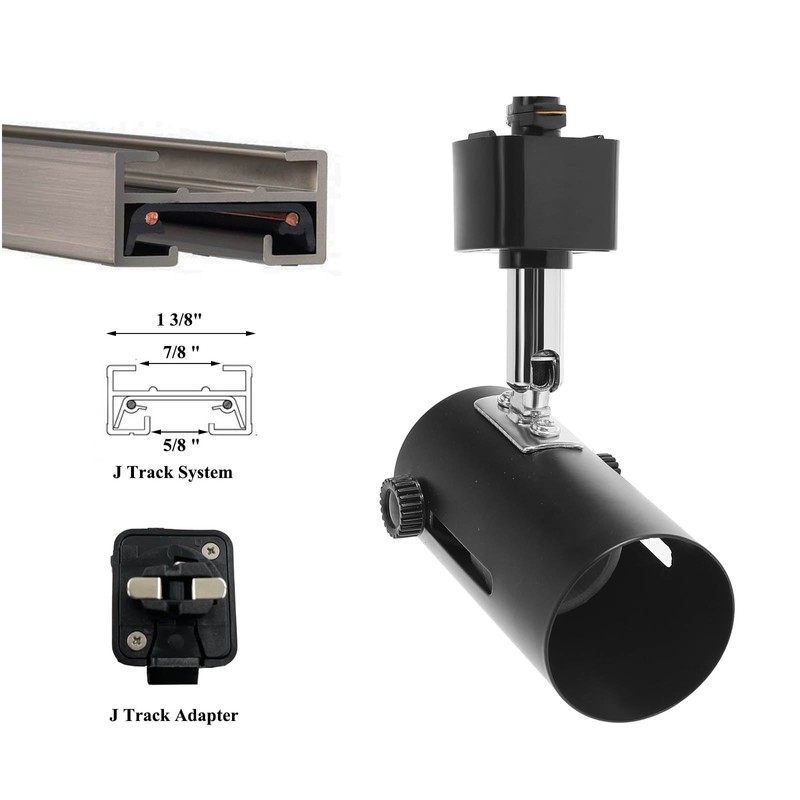 J Type Track Lighting Heads Adjustable Rotatable Compatible J Type