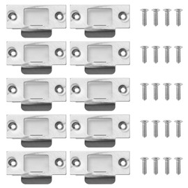 DEFIYEAR 10PCS Door Strike Plate Set - Stainless Steel Strike Plates for Internal Doors with Dust Box and Matching Screws, Used for Door Latch Reinforcement Enhancing Security Durability for Homes