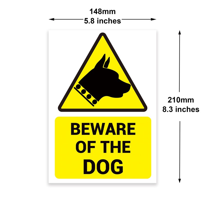 BEWARE OF THE DOG’ WARNING SIGN. TOUGH, DURABLE AND RUST-PROOF