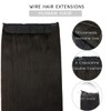 VINBAO Wire Human Hair Extensions With Invisible Fish Line Natural