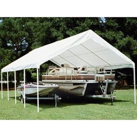 King Canopy Replacement Drawstring Cover 10-Feet by 27-Feet, fits 10-Feet 8-Inch by 27-Feet A-Frame, White