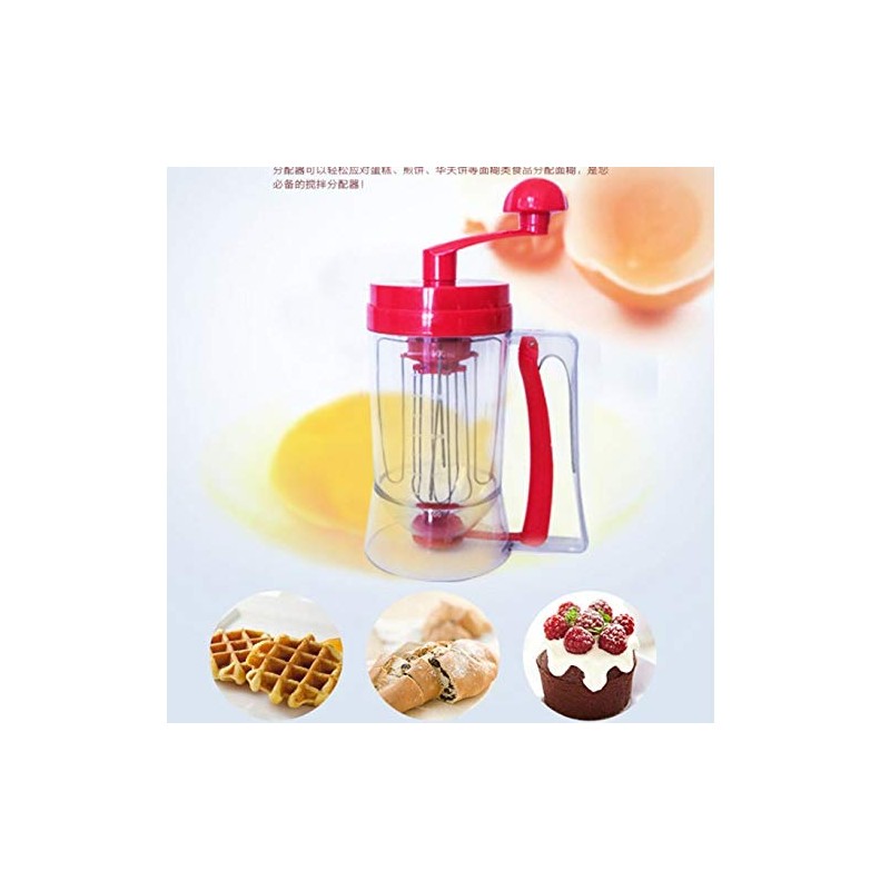 Hand-held Manual Pancake Cupcake Batter Mixer Dispenser Blender Machine Baking