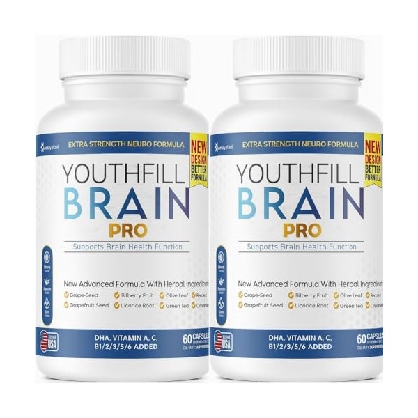 Youthfill Brain Pro Neuro Support Supplement, 60 Capsules, Extra Strength