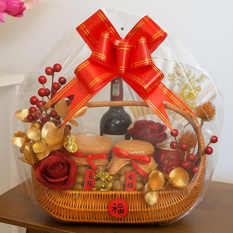 WIKDAY Heat Shrink Wrap Bags for Gift Baskets 10 PCS