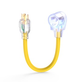 TOOLIOM 4 Prong 30 Amp Generator Adapter Cord to Welder, NEMA L14-30P to 6-50R Welder Plasma Cutter Plug, ETL Listed Generator Extension Cord, 125/250V 3750/7500W STW 10AWG/3C (12 Inch)