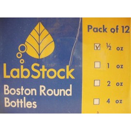 Boston Round Bottles, 1/2 Oz Pack of 12