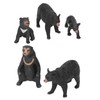 5pcs Black Bear Figure Toys Realistic Wild Animals Bear Action