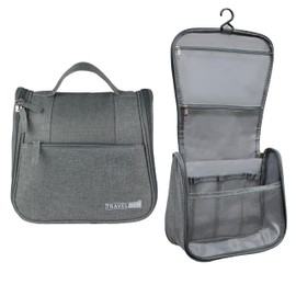 BIRSKS Travel Toiletry Bag, Cosmetic Makeup Organizer for Women and Men Travel Cosmetic Bag Bathroom Storage Bag, Mens Bathroom Bag Accessories (Grey)