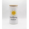 Mugzan Good Morning Sunshine Frosted Glass Can W/ Bamboo Lid
