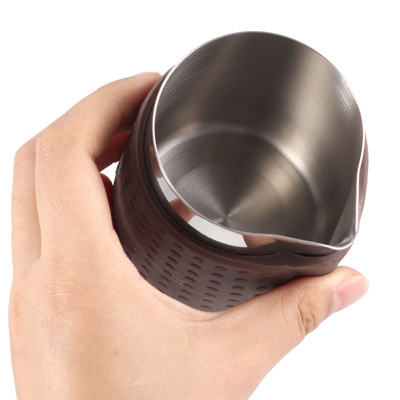 350ml Stainless Steel Milk Frothing Cup Anti-Scald Silicone Coffee Pitcher