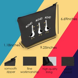 Nemo Seagull Cosmetic Bag Seagull Lovers Gifts Underwater Animal Gifts Seagull Souvenir Gift (Mine Black Bag CA)