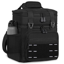 Lunch Box Cooler Bag - Tactical Insulated Lunchbox for Men - Large Soft Expandable Lunch Pail for Adults Work Outdoor Shifts Trips Black 16L