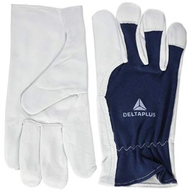 Delta Plus DPCT40210 Goatskin Glove Jersey Back Blue White 10