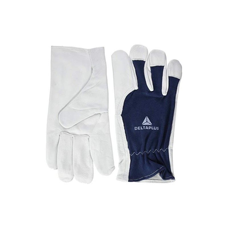 Delta Plus DPCT40210 Goatskin Glove Jersey Back Blue White 10