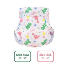 Landofgenie Adult Diapers for Men Diapers Medium Dinosaurs Printed Diapers 10 Pieces - Dinosaur(Medium 28"-38")