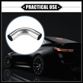 Hihaha 2 Pcs Bend Elbow Pipe Tube, 1.25" OD 4" Leg 90 Degree DIY Exhaust Pipe Intercooler Air Intake Tube Universal for Car Truck Automotive Durable 304 Stainless Steel Durable Material