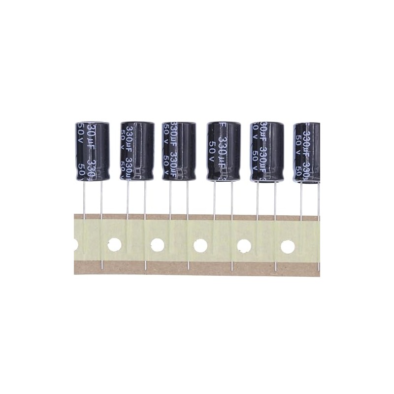 50 pieces 50 V 330UF pluggable aluminium electrolytic capacitor 10