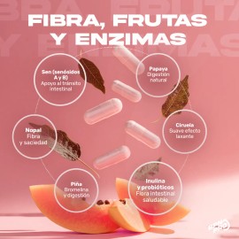 Laxante Natural Liberax BPN PRO | Fibra con Hoja de Sen, Probióticos, Enzimas Digestivas, Ciruela, Nopal y Papaya | Apoyo Digestivo, Limpieza Intestinal y Reducción de Inflamación – 60 Cápsulas