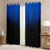 Feelyou Kids Teens Blue and Black Geometric Window Curtains Ombre
