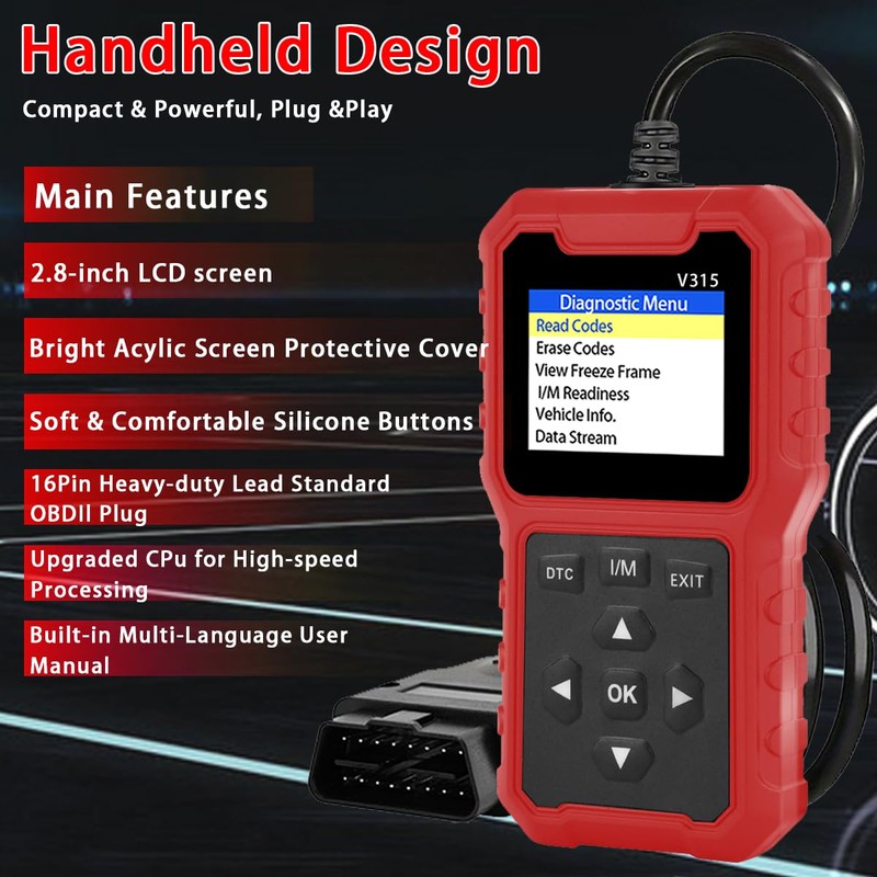 V315 OBD2 Diagnostic Diagnostic Tool Tool, Code Reader, Engine Light