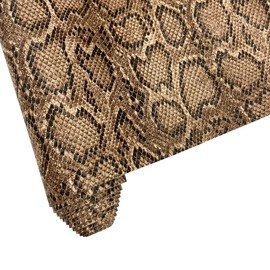 12"x54" Snake Patterned PU Faux Leather,Embossed Snake Textured Faux Synthetic Leather Fabric for Home Decoration DIY Sewing Clothes Project Bows Earrings Making Craft Khaki Color