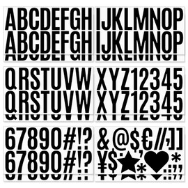 12 Sheets Letter Stickers, 2.5'' Self Adhesive Vinyl Letters Numbers Kit, Black Number Stickers for Mailbox Classroom Home Door Window Decor