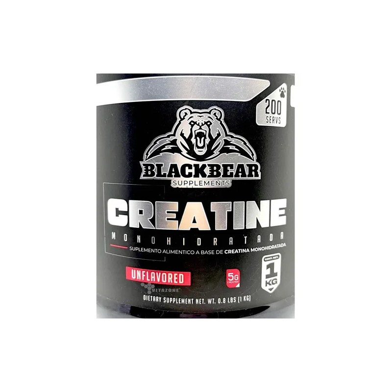 Blackbear Creatina Monohidratada 1 Kg 200 Serv Sabor Sin sabor