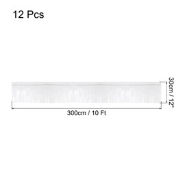 sourcing map Foil Fringe Garland 10 Ft White Metallic Tinsel Streamers for Christmas New Year Birthday Party Pack of 12