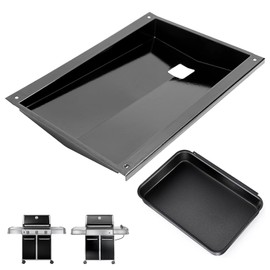 QuliMetal Grease Tray with Catch Pan for Weber Genesis 300 Series, Genesis E310, E330, E320 Gas Grills with Front Control Knobs (2011-2016), Grill Drip Tray for Weber #62757 Genesis Grease Pan