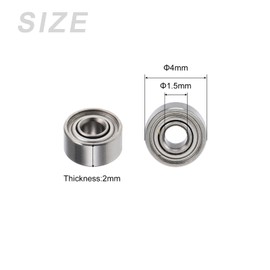 METALLIXITY Deep Groove Ball Bearings (681XZZ, 1.5mm x 4mm x 2mm) 20Pcs, Chromium Steel Double Shielded Industrial Bearings - for Industrial Micro Motor