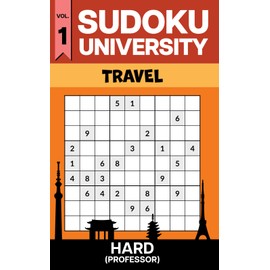 Sudoku University - Professor Vol. 1 (Travel Edition): Travel Size 5x8 Hard Sudoku Puzzle Book with 300+ Puzzles, Answer Key Included