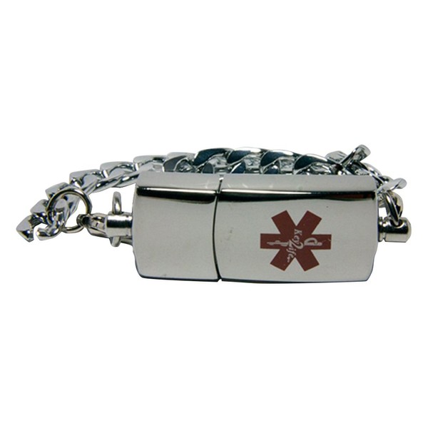 Throwback Legacy EMR MediChip ID Bracelet by Key2Life (Silver Tone)