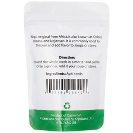 KOPABANA Organic Akpi Seeds | Djansang Spice | Odevi | Wama | 4oz