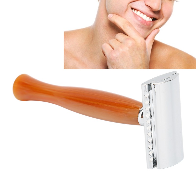 Long Handle Double Edge Safety Razor Zinc Alloy Resin Manual
